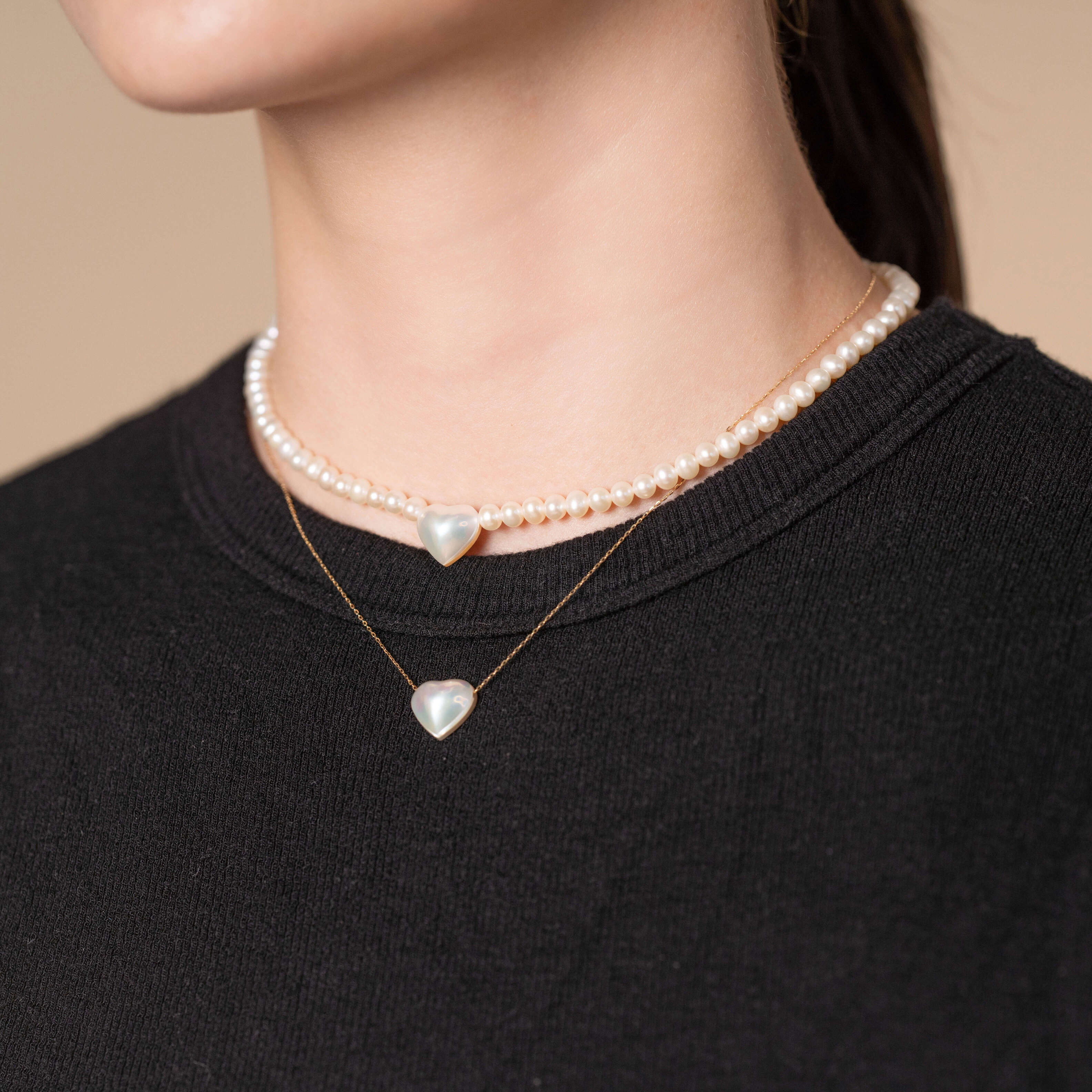 Heart Pearl Chain Necklace – Pearlish