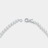 Beautifully crafted freshwater pearl necklace with a silver clasp, a timeless accessory for any elegant occasion.