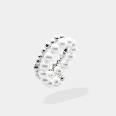 Enhance your elegance with our exquisite Spiral Pearl x White Gold Ring, a perfect blend of sophistication and style.