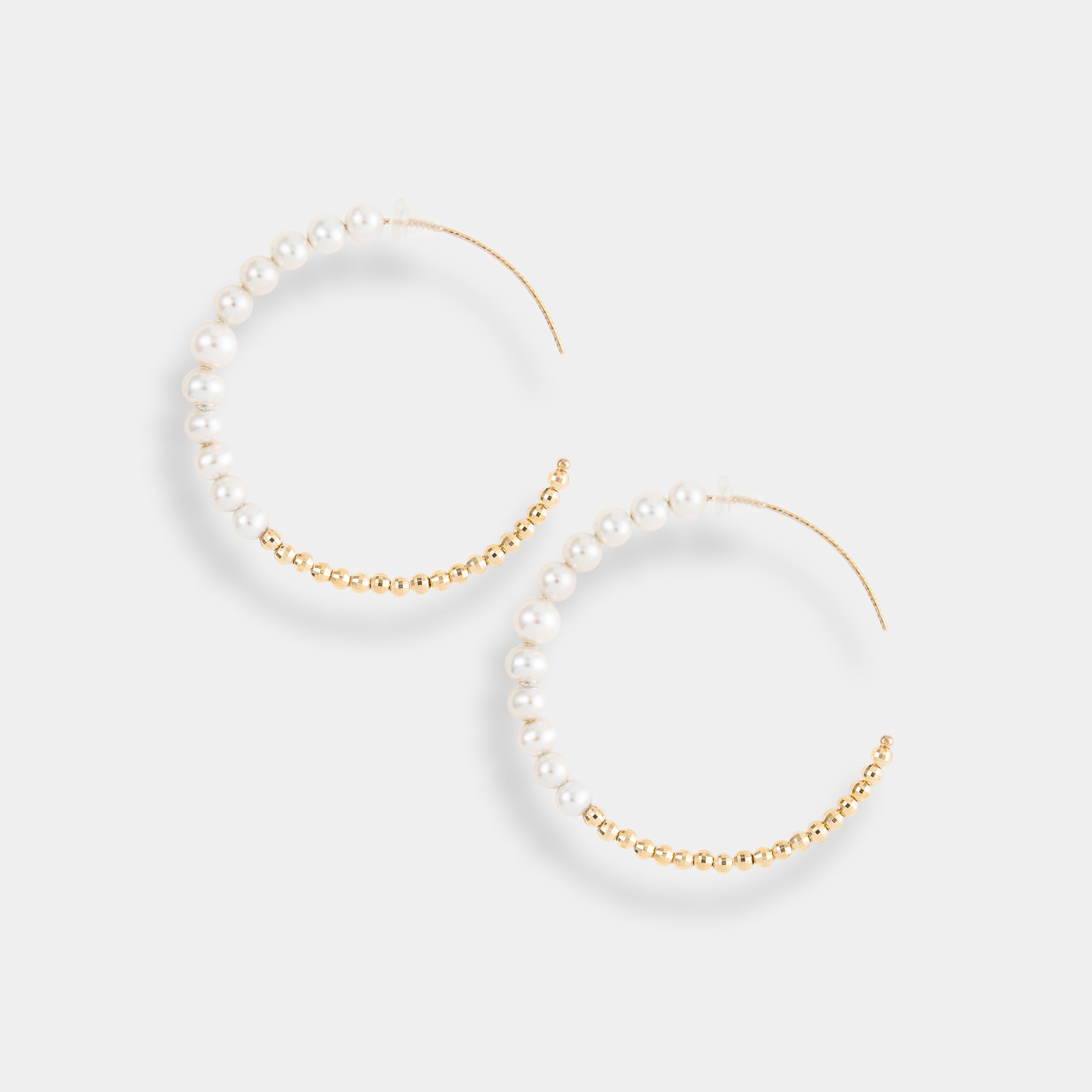 Mirror Gold x Pearl Hoop Pierce – Pearlish