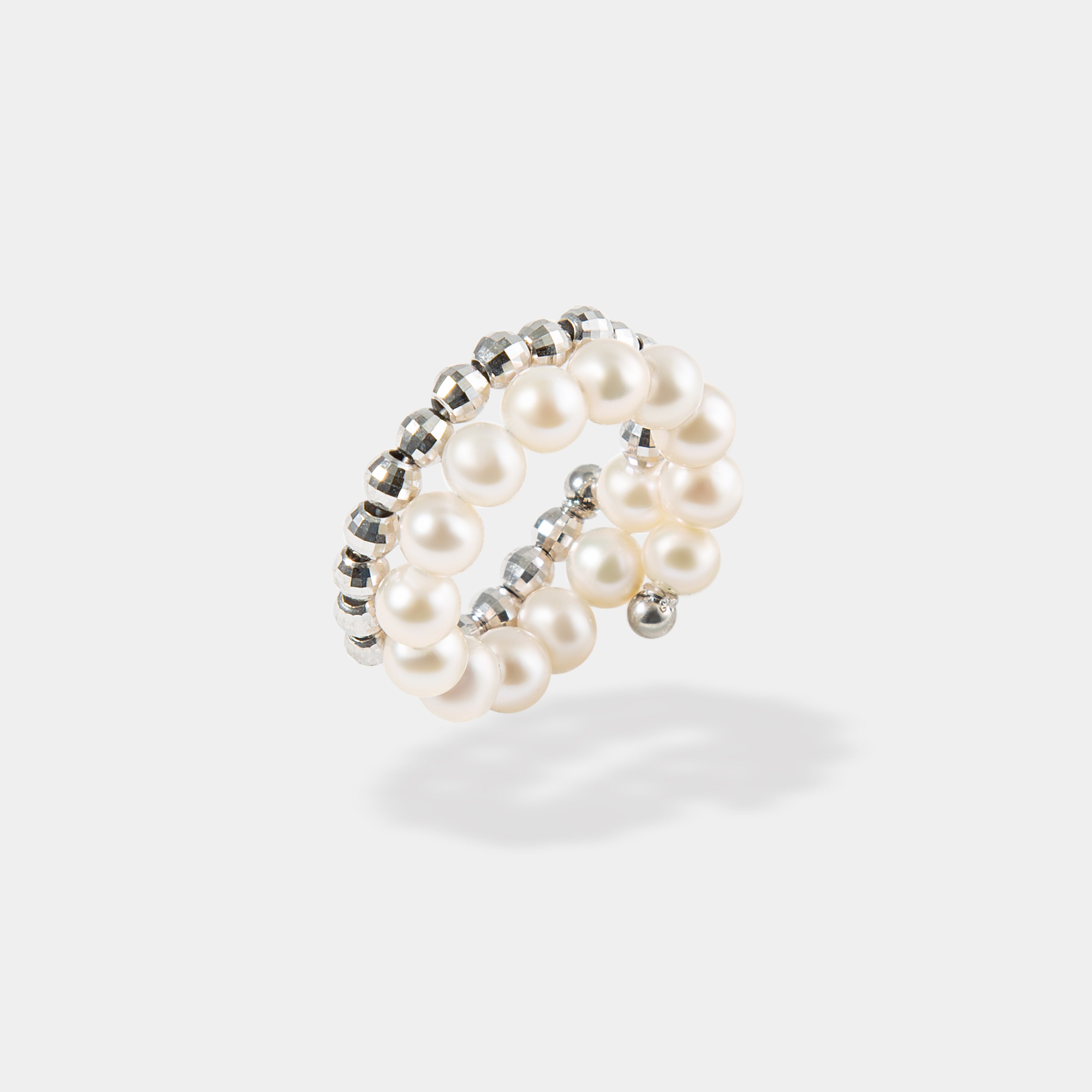Spiral Pearl x White Gold Ring – Pearlish